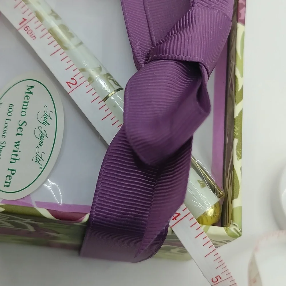 Lady Jayne Ltd. Purple Floral Memo Stationery Desk Set 2012 *Pen Ink Untested*